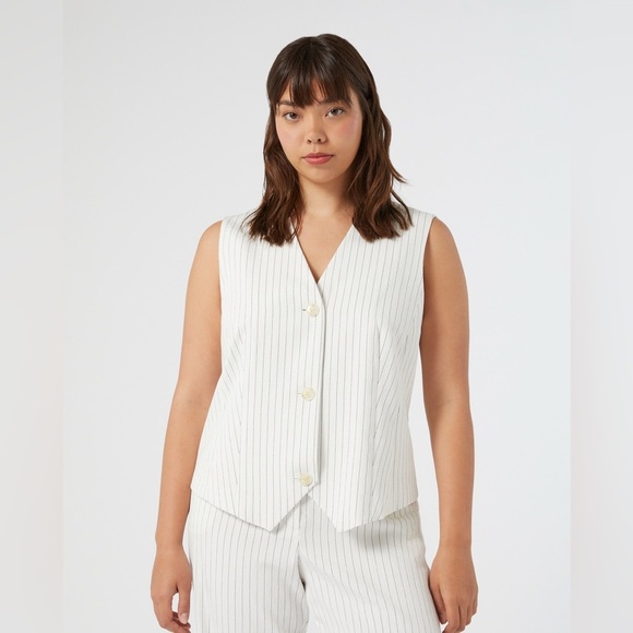 Marina Rinaldi Persona Pin Striped Waist Coat, BNwT, size 16 - Picture 2 of 8